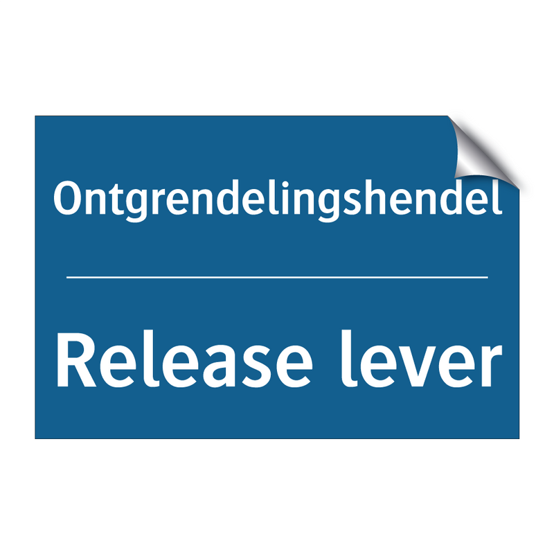 Ontgrendelingshendel - Release lever & Ontgrendelingshendel - Release lever