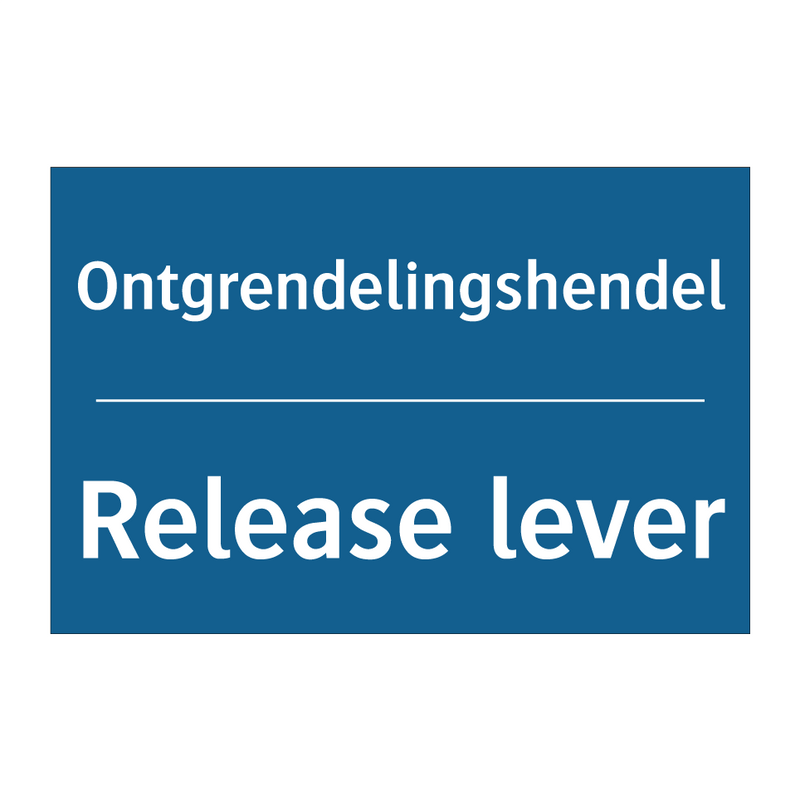 Ontgrendelingshendel - Release lever & Ontgrendelingshendel - Release lever