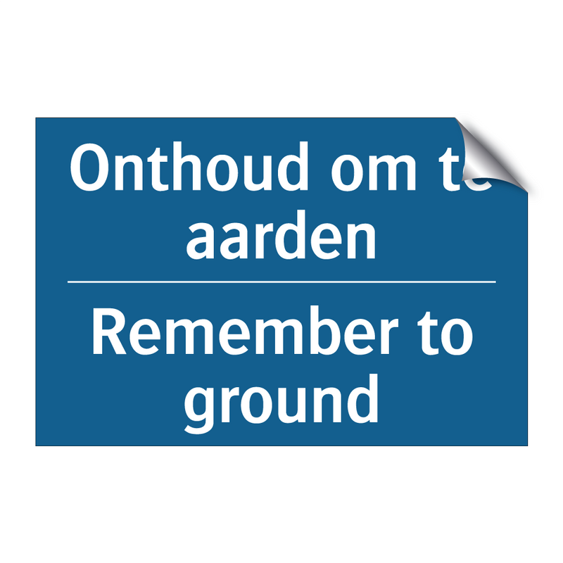 Onthoud om te aarden - Remember to ground & Onthoud om te aarden - Remember to ground