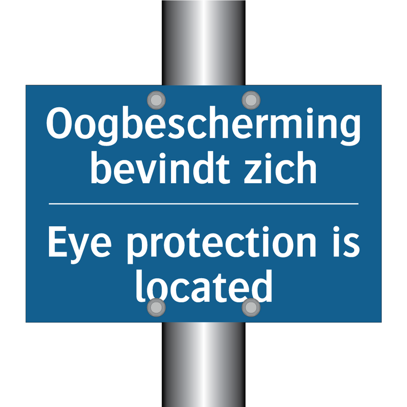 Oogbescherming bevindt zich - Eye protection is located