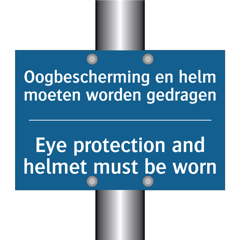 Oogbescherming en helm moeten /.../ - Eye protection and helmet must /.../