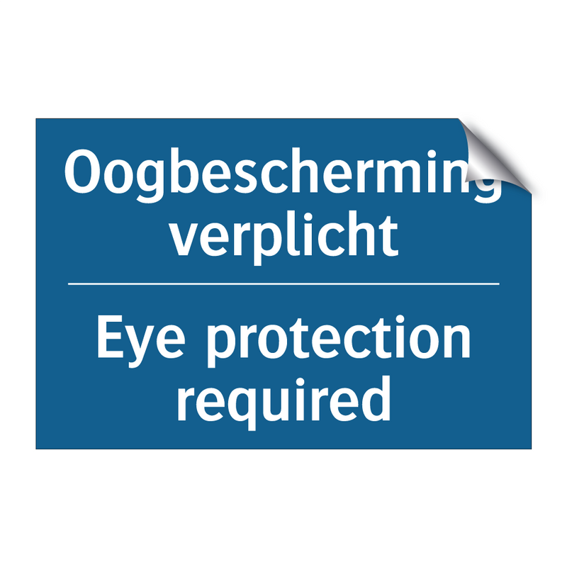 Oogbescherming verplicht - Eye protection required