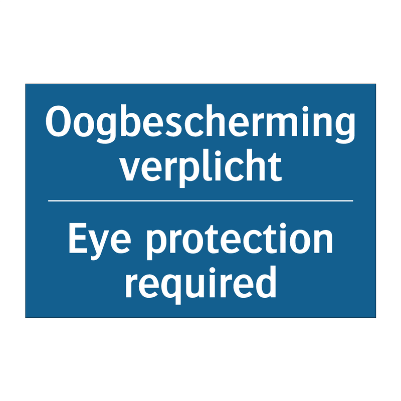 Oogbescherming verplicht - Eye protection required