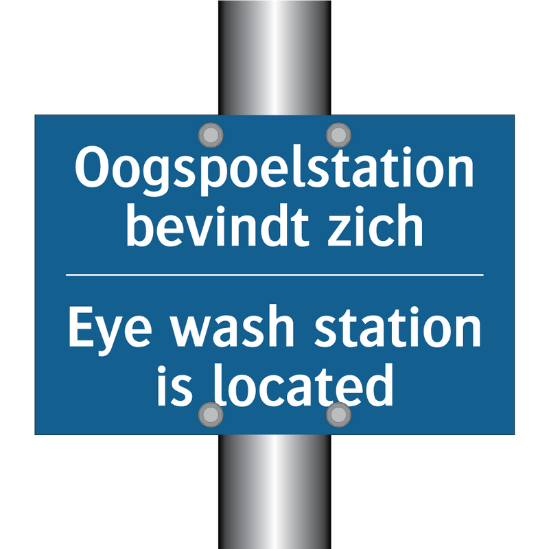 Oogspoelstation bevindt zich - Eye wash station is located