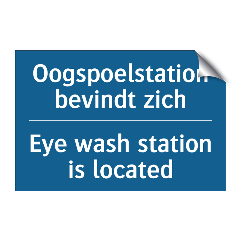 Oogspoelstation bevindt zich - Eye wash station is located