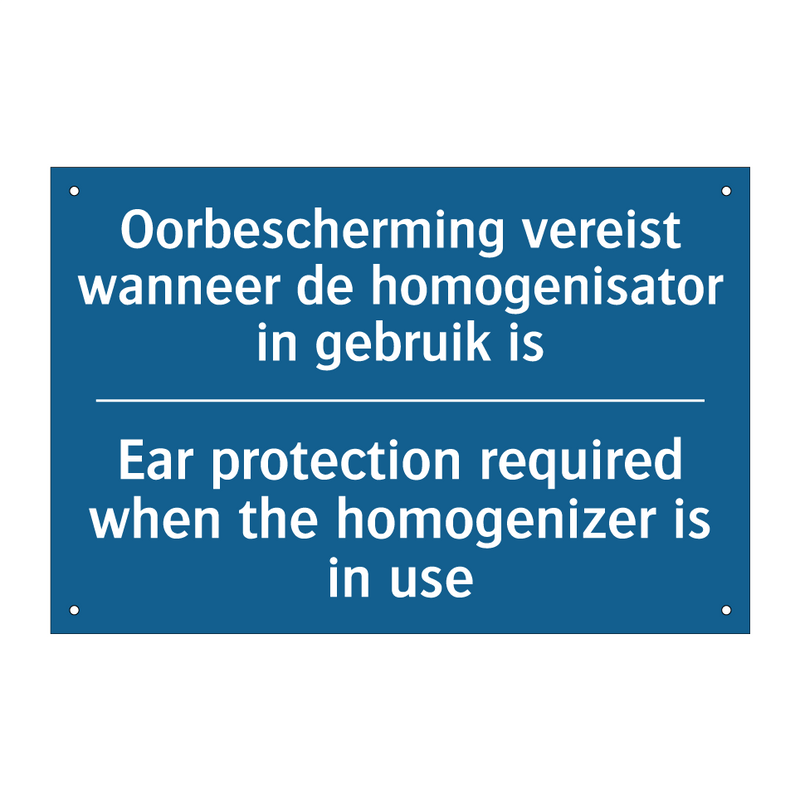 Oorbescherming vereist wanneer /.../ - Ear protection required when the /.../