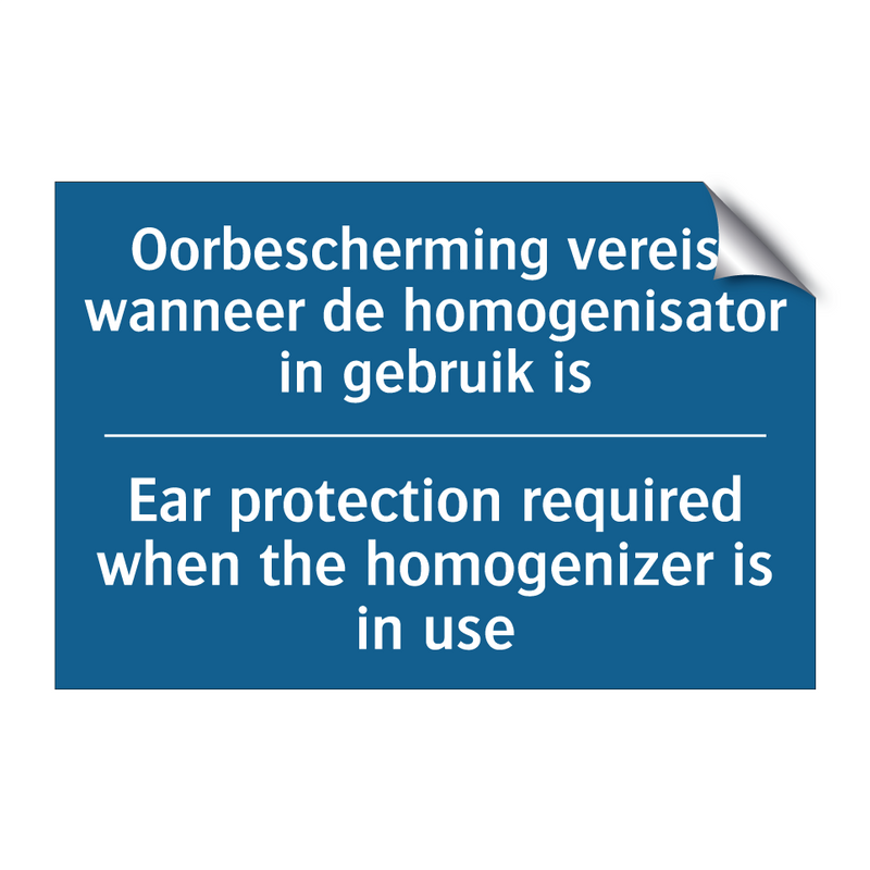 Oorbescherming vereist wanneer /.../ - Ear protection required when the /.../