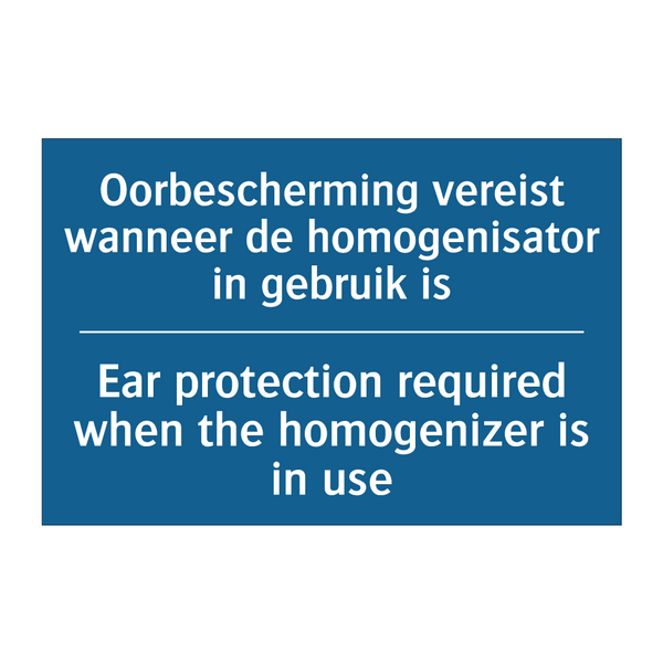 Oorbescherming vereist wanneer /.../ - Ear protection required when the /.../