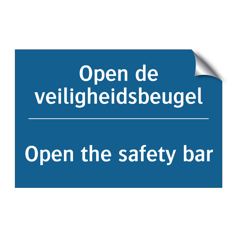 Open de veiligheidsbeugel - Open the safety bar & Open de veiligheidsbeugel - Open the safety bar