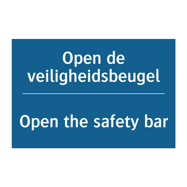 Open de veiligheidsbeugel - Open the safety bar & Open de veiligheidsbeugel - Open the safety bar