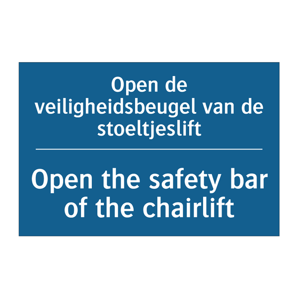 Open de veiligheidsbeugel van /.../ - Open the safety bar of the chairlift /.../