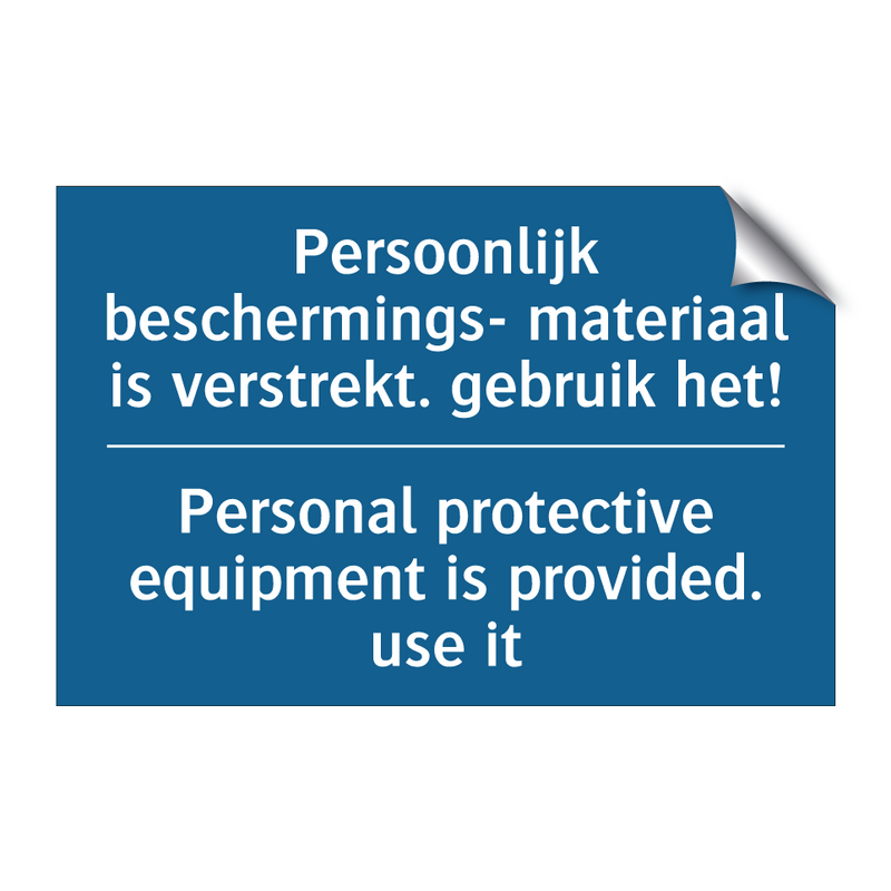 Persoonlijk beschermings- materiaal /.../ - Personal protective equipment /.../