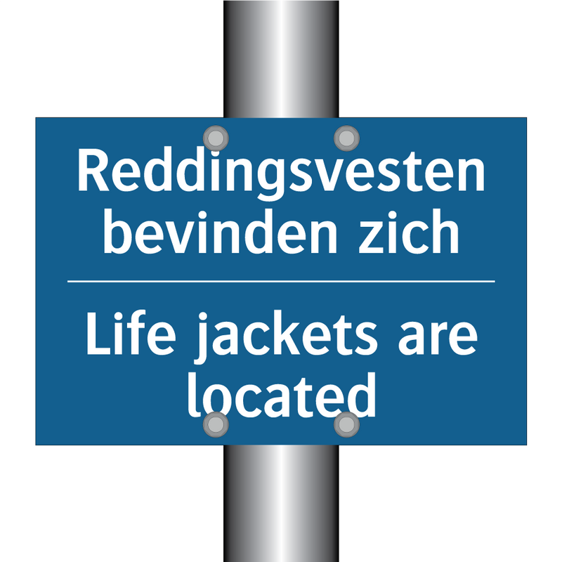 Reddingsvesten bevinden zich - Life jackets are located