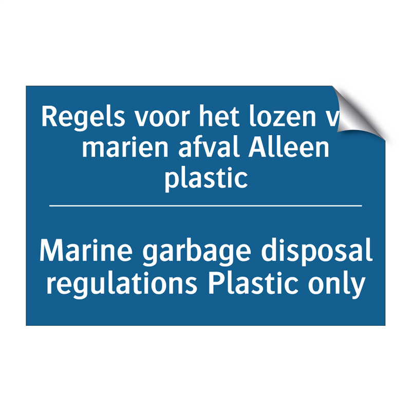 Regels voor het lozen van marien /.../ - Marine garbage disposal regulations /.../