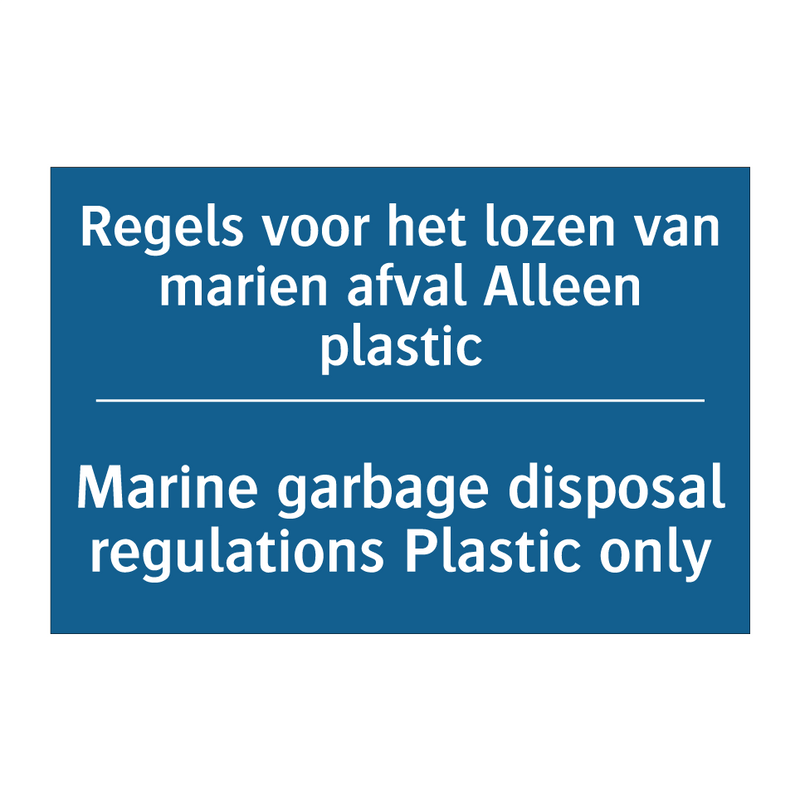 Regels voor het lozen van marien /.../ - Marine garbage disposal regulations /.../