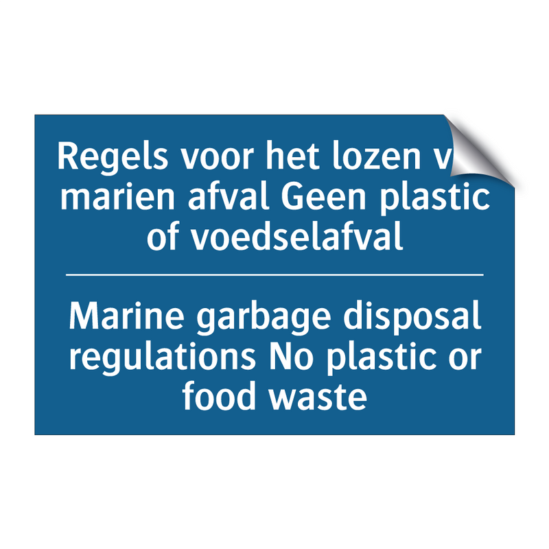 Regels voor het lozen van marien /.../ - Marine garbage disposal regulations /.../