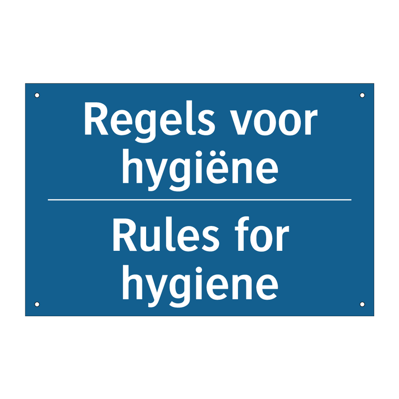 Regels voor hygiëne - Rules for hygiene & Regels voor hygiëne - Rules for hygiene