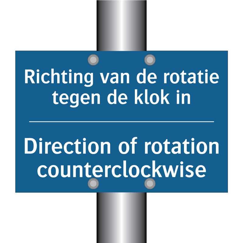 Richting van de rotatie tegen /.../ - Direction of rotation counterclockwise /.../