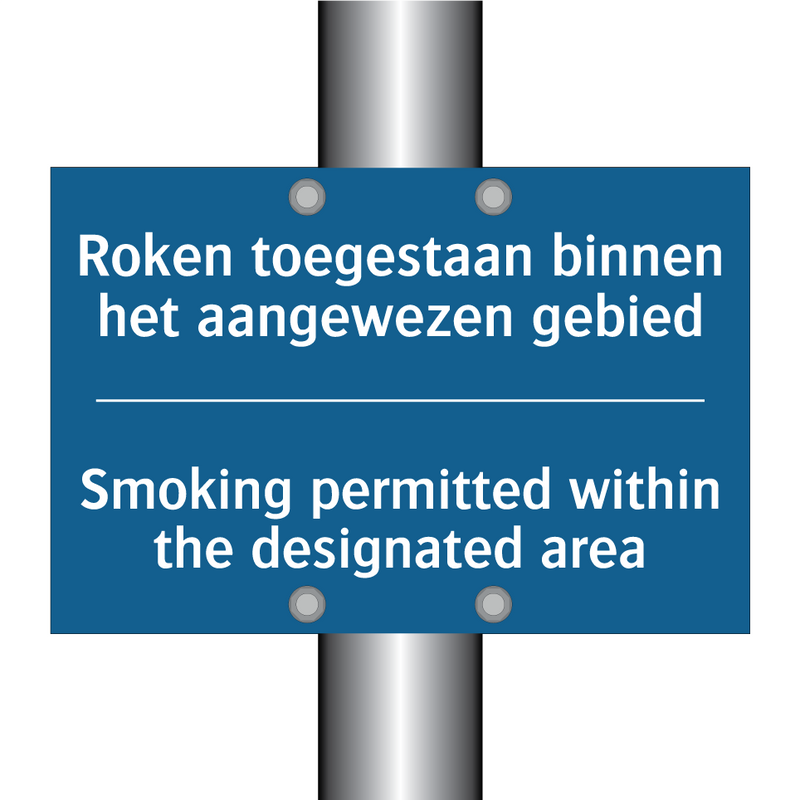 Roken toegestaan binnen het aangewezen /.../ - Smoking permitted within the designated /.../