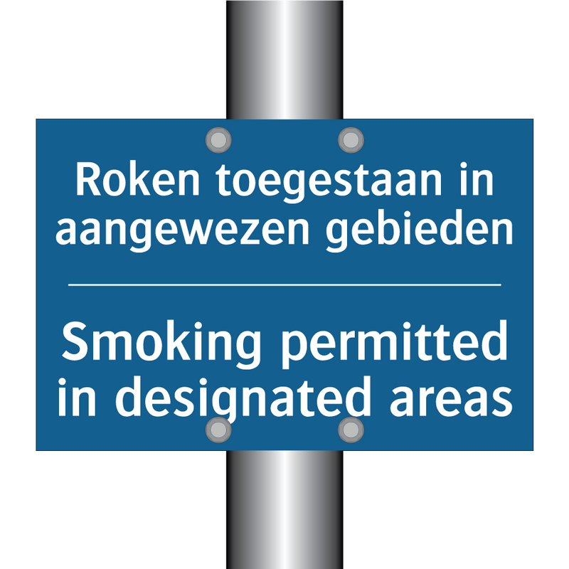 Roken toegestaan in aangewezen /.../ - Smoking permitted in designated /.../