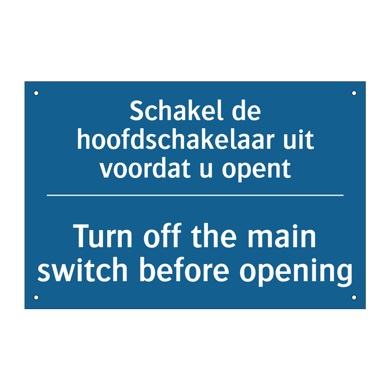 Schakel de hoofdschakelaar uit /.../ - Turn off the main switch before /.../