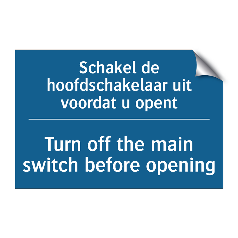 Schakel de hoofdschakelaar uit /.../ - Turn off the main switch before /.../