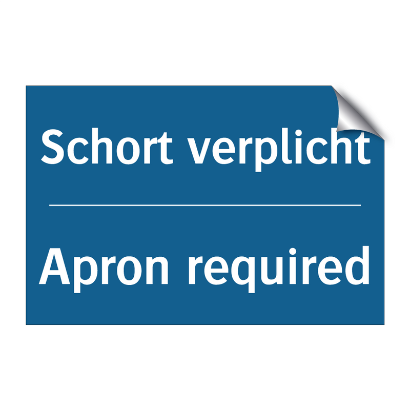 Schort verplicht - Apron required & Schort verplicht - Apron required