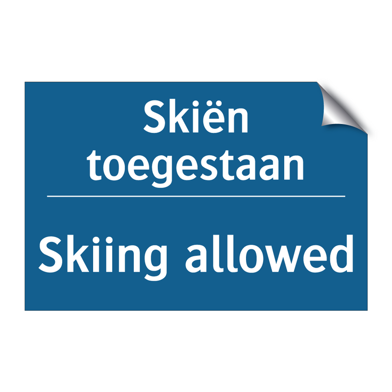 Skiën toegestaan - Skiing allowed & Skiën toegestaan - Skiing allowed