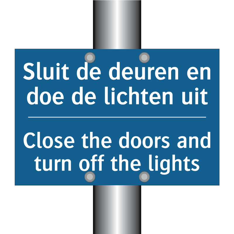 Sluit de deuren en doe de lichten /.../ - Close the doors and turn off the /.../