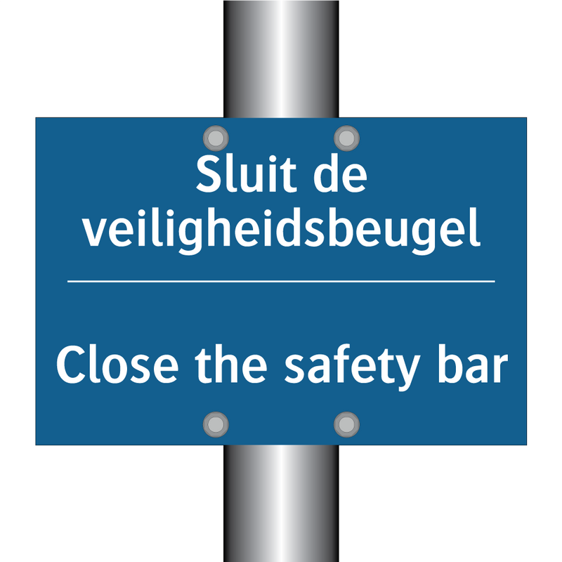 Sluit de veiligheidsbeugel - Close the safety bar