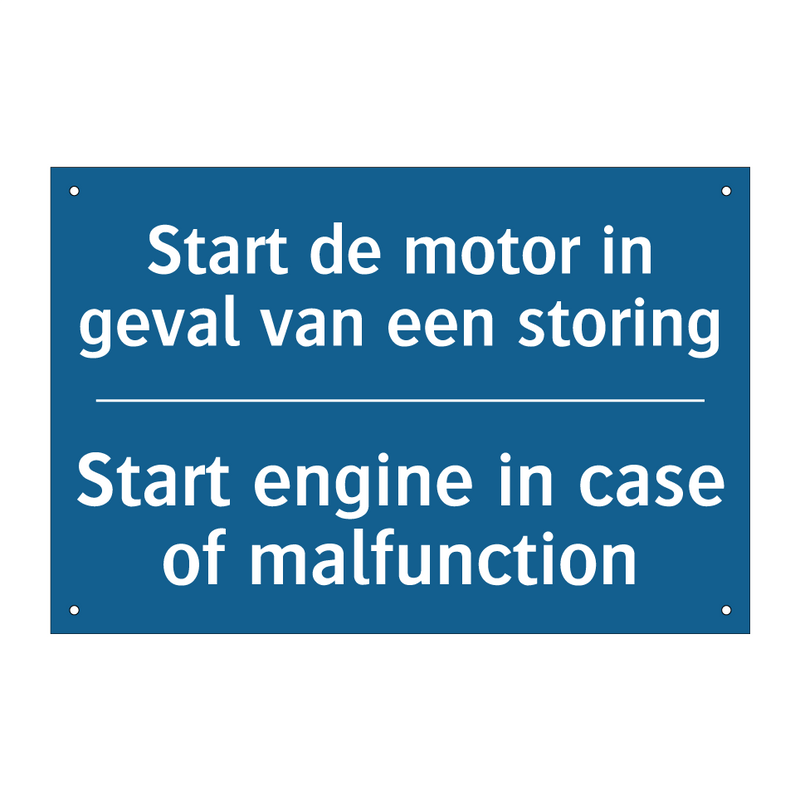 Start de motor in geval van een /.../ - Start engine in case of malfunction /.../