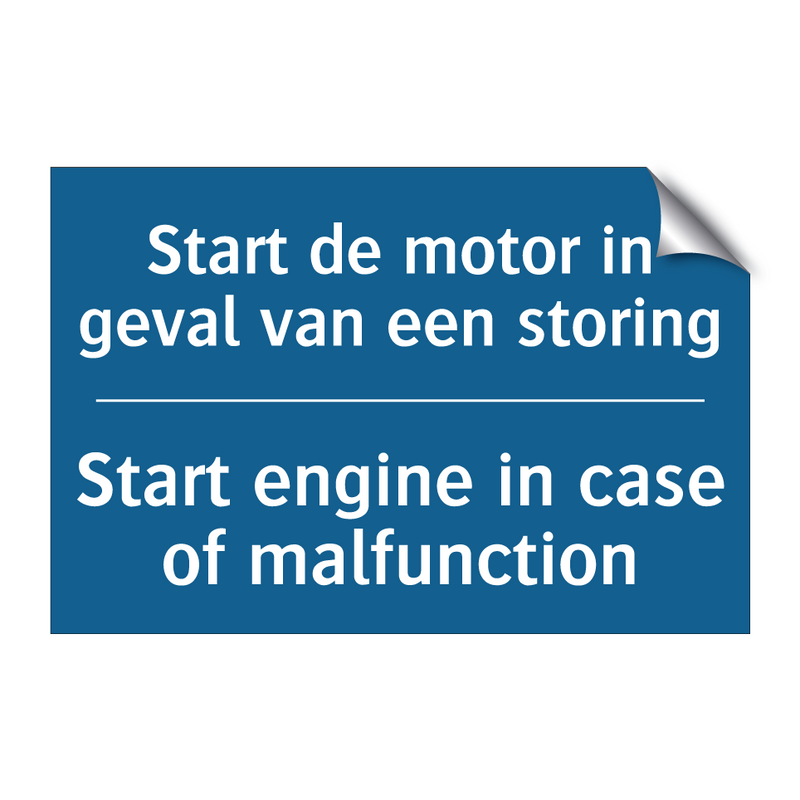 Start de motor in geval van een /.../ - Start engine in case of malfunction /.../