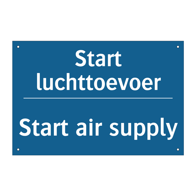 Start luchttoevoer - Start air supply & Start luchttoevoer - Start air supply