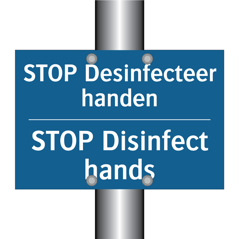 STOP Desinfecteer handen - STOP Disinfect hands & STOP Desinfecteer handen - STOP Disinfect hands