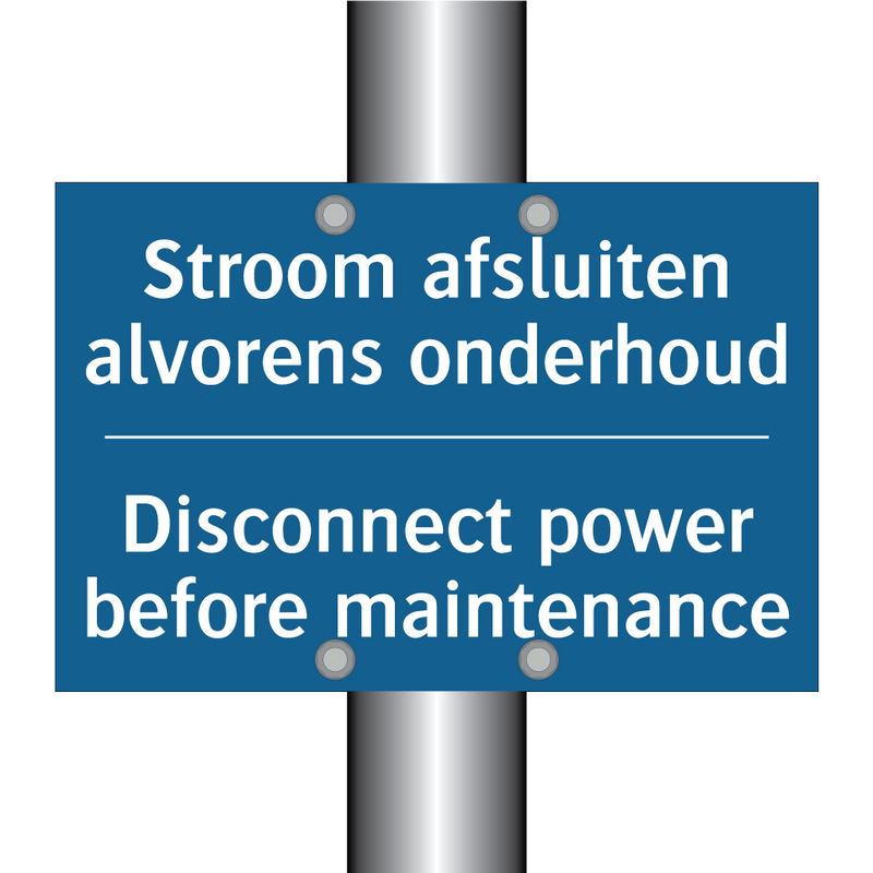 Stroom afsluiten alvorens onderhoud /.../ - Disconnect power before maintenance /.../