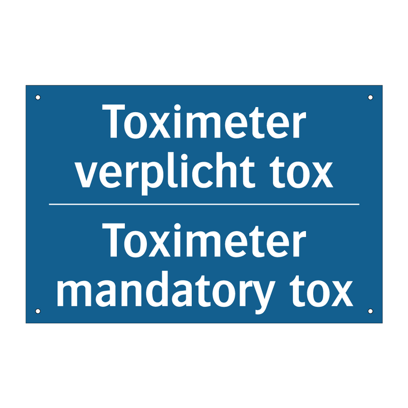 Toximeter verplicht tox - Toximeter mandatory tox