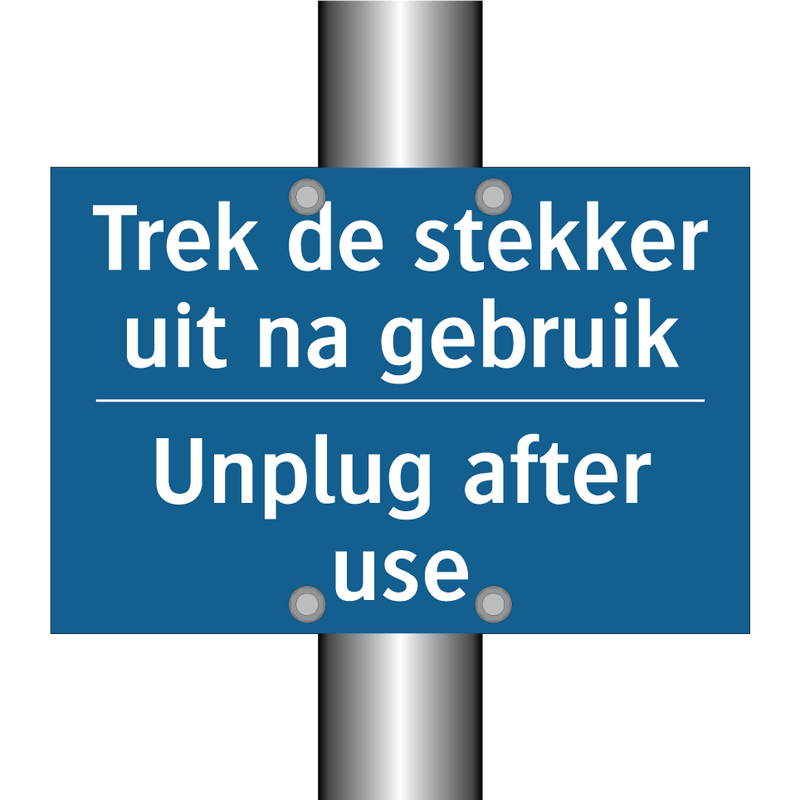 Trek de stekker uit na gebruik - Unplug after use