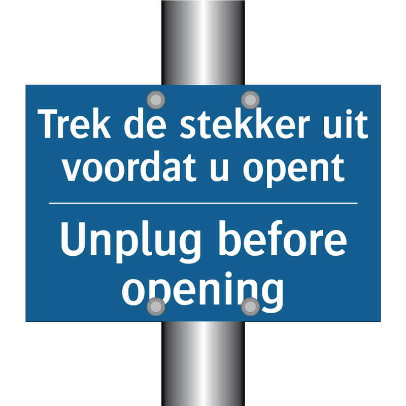 Trek de stekker uit voordat u /.../ - Unplug before opening