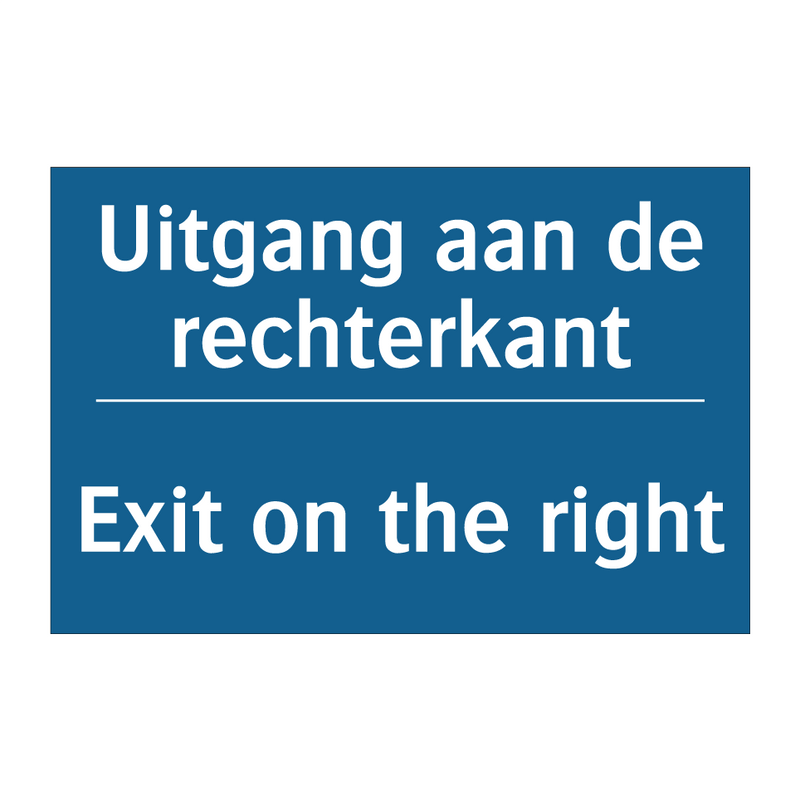 Uitgang aan de rechterkant - Exit on the right & Uitgang aan de rechterkant - Exit on the right