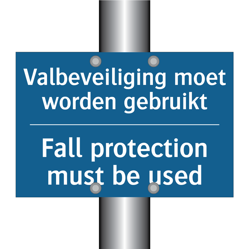 Valbeveiliging moet worden gebruikt /.../ - Fall protection must be used