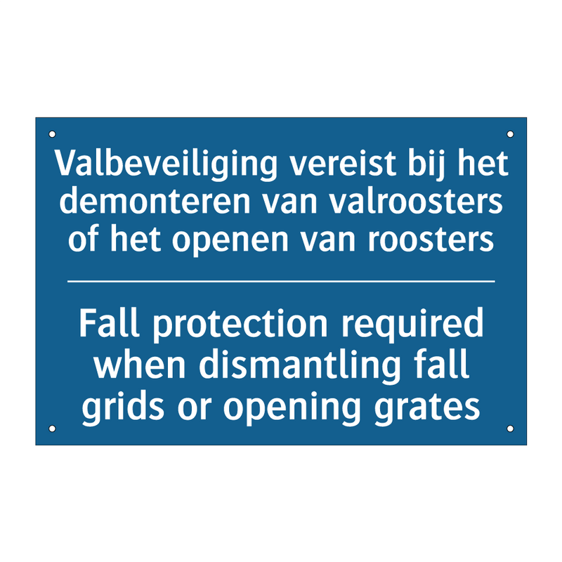 Valbeveiliging vereist bij het /.../ - Fall protection required when /.../