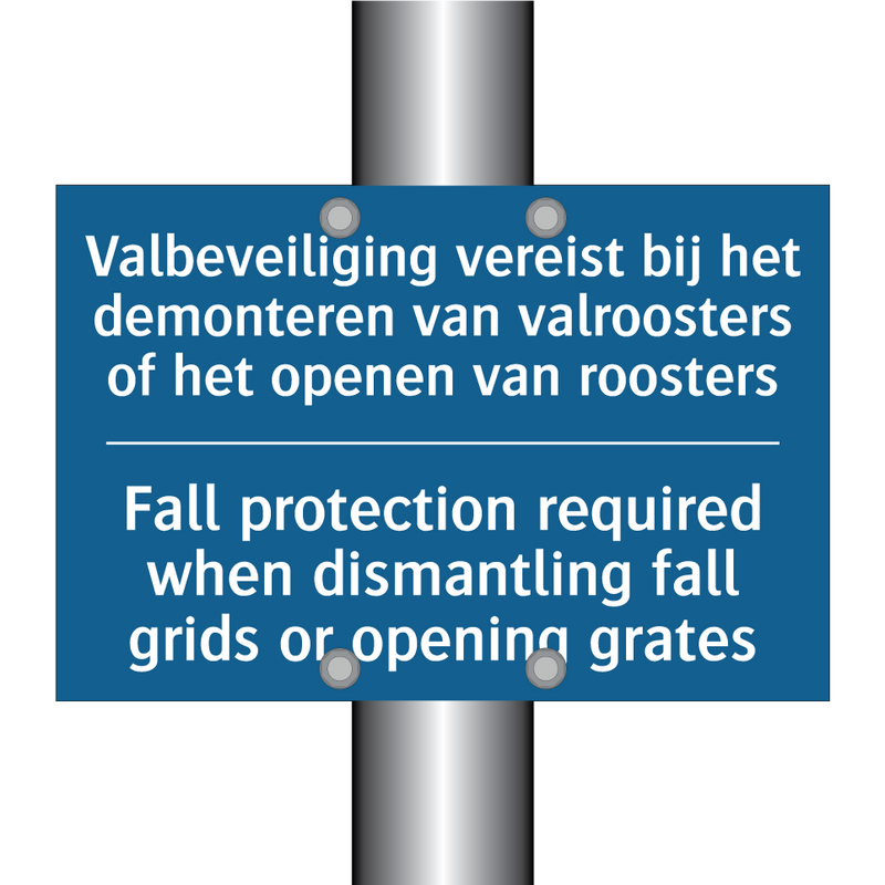 Valbeveiliging vereist bij het /.../ - Fall protection required when /.../