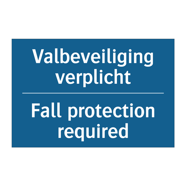 Valbeveiliging verplicht - Fall protection required