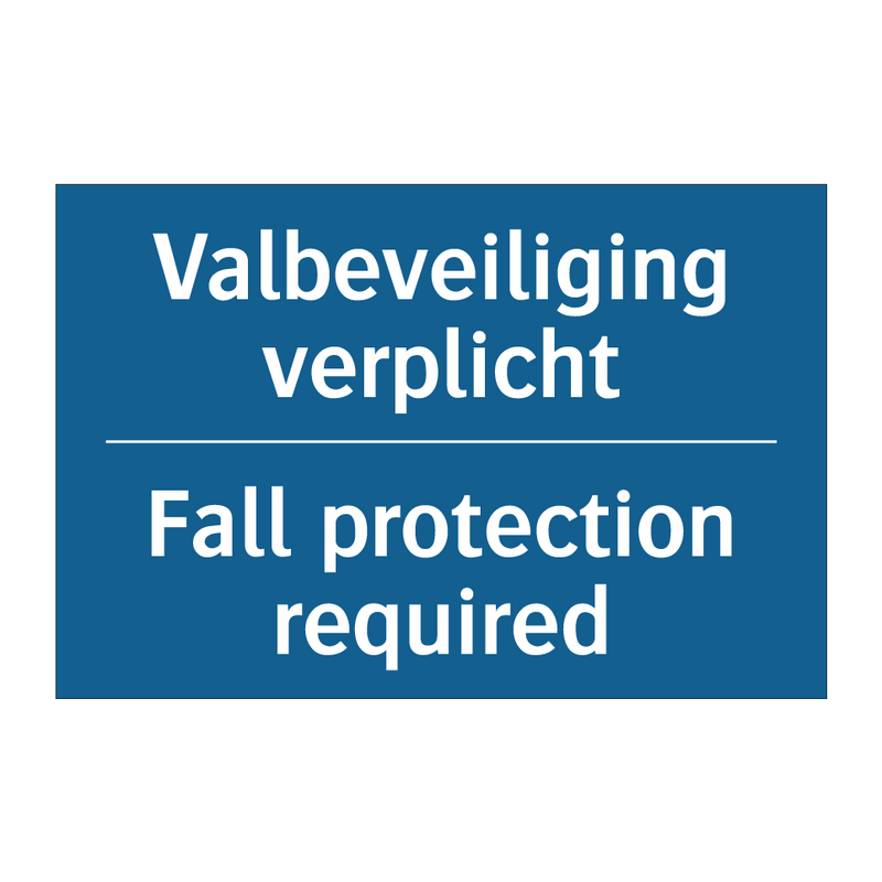 Valbeveiliging verplicht - Fall protection required