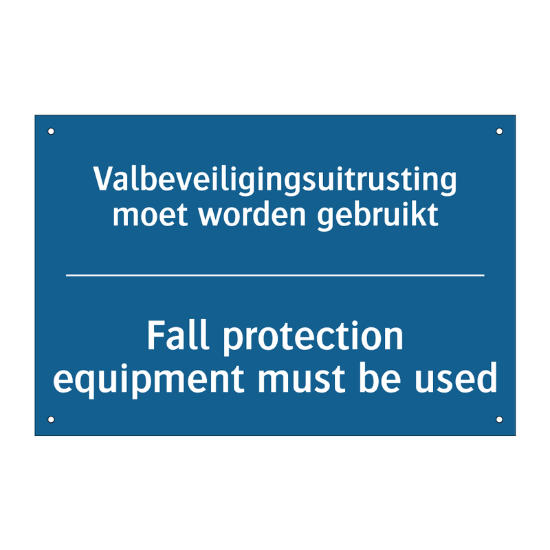 Valbeveiligingsuitrusting moet /.../ - Fall protection equipment must /.../