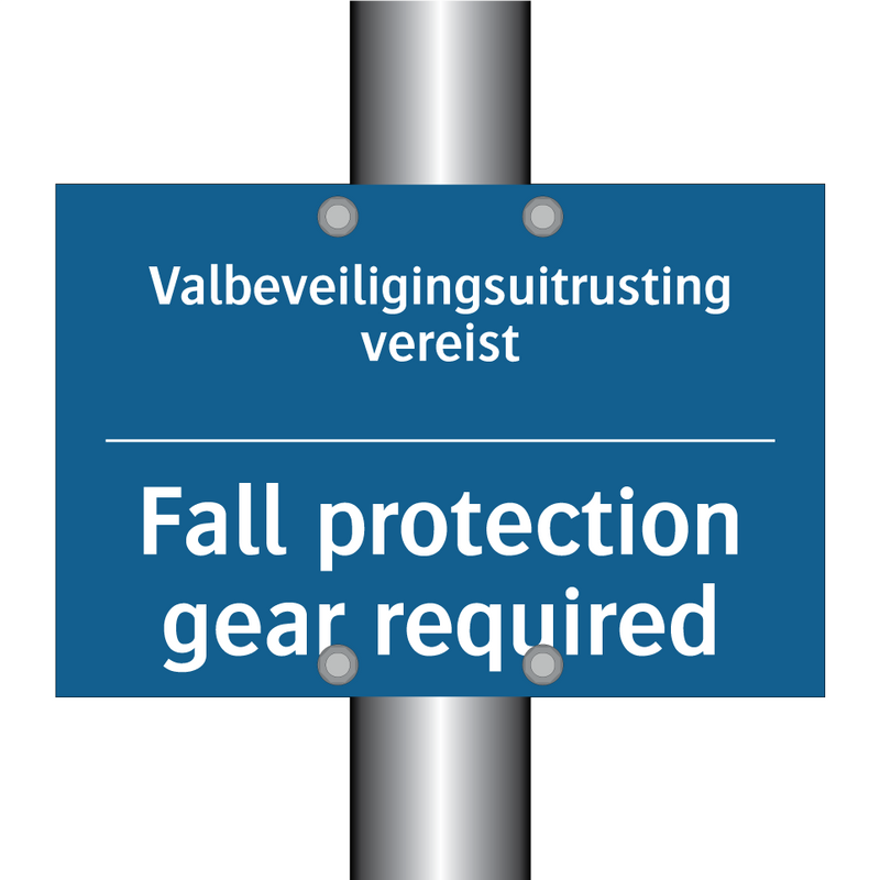 Valbeveiligingsuitrusting vereist /.../ - Fall protection gear required