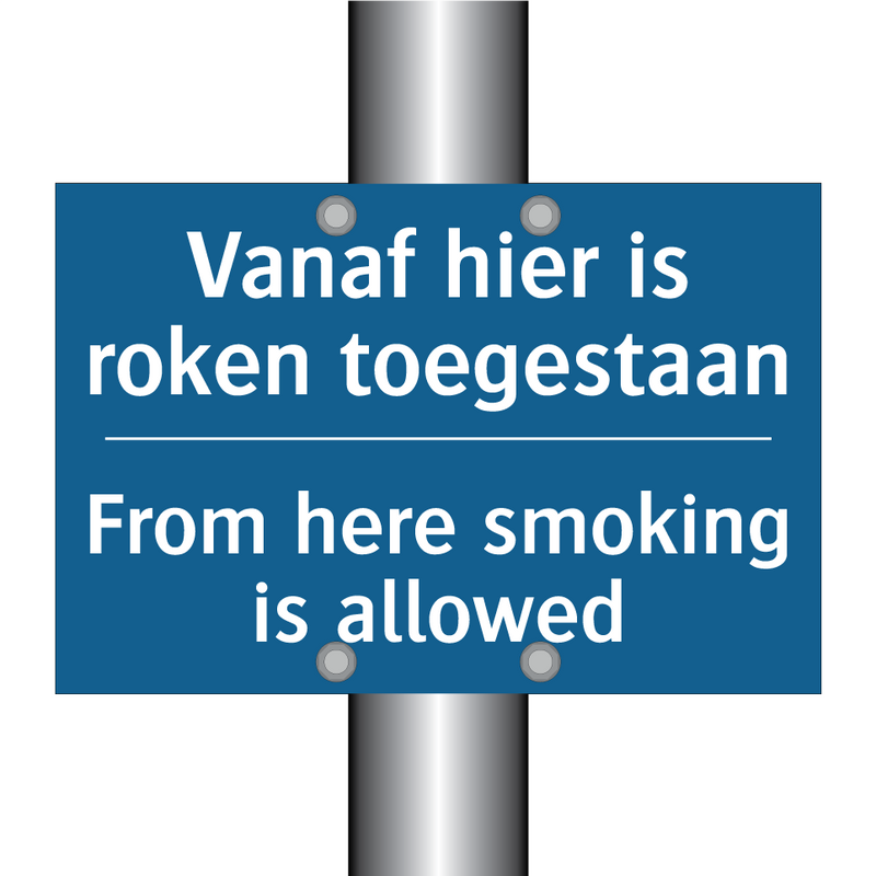 Vanaf hier is roken toegestaan - From here smoking is allowed