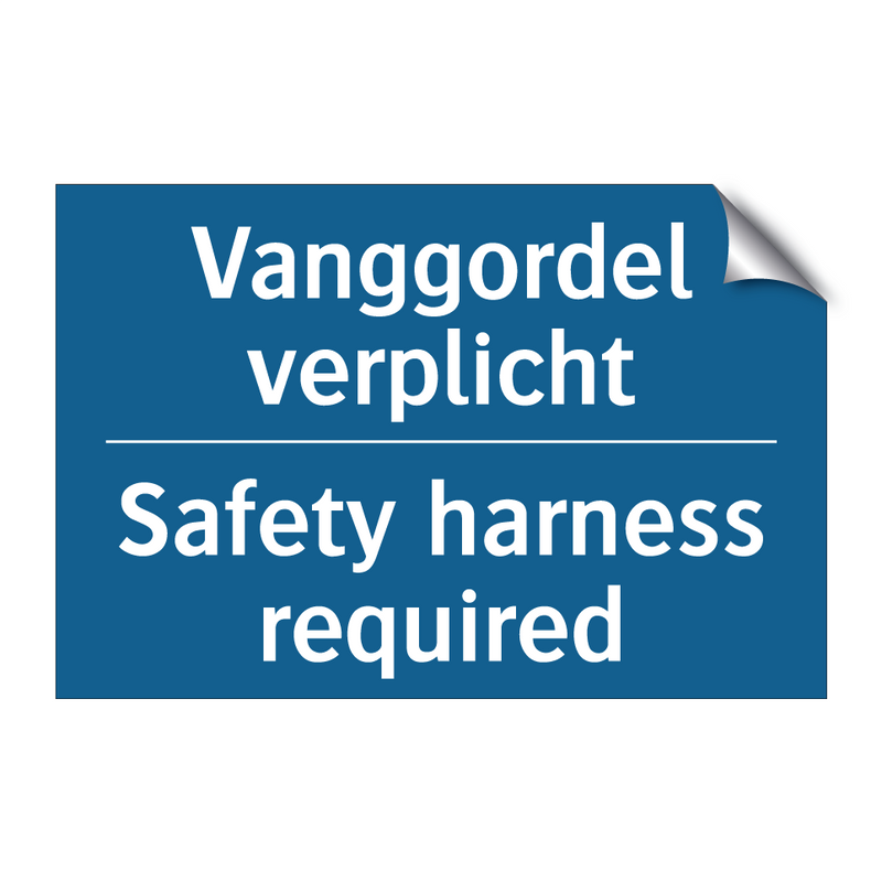 Vanggordel verplicht - Safety harness required & Vanggordel verplicht - Safety harness required