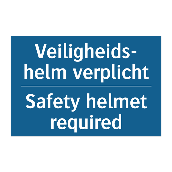 Veiligheids- helm verplicht - Safety helmet required