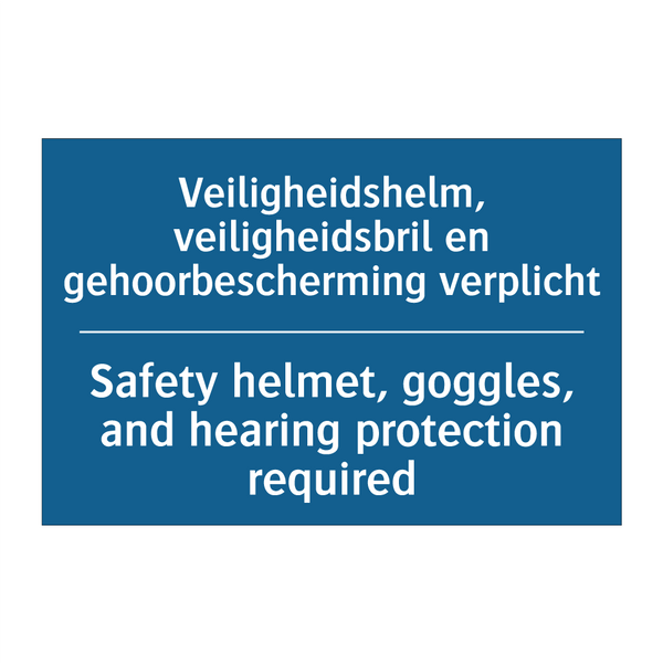 Veiligheidshelm, veiligheidsbril /.../ - Safety helmet, goggles, and hearing /.../